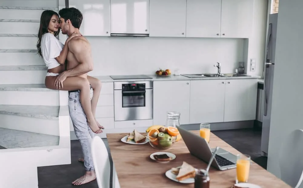 couple romance stairs