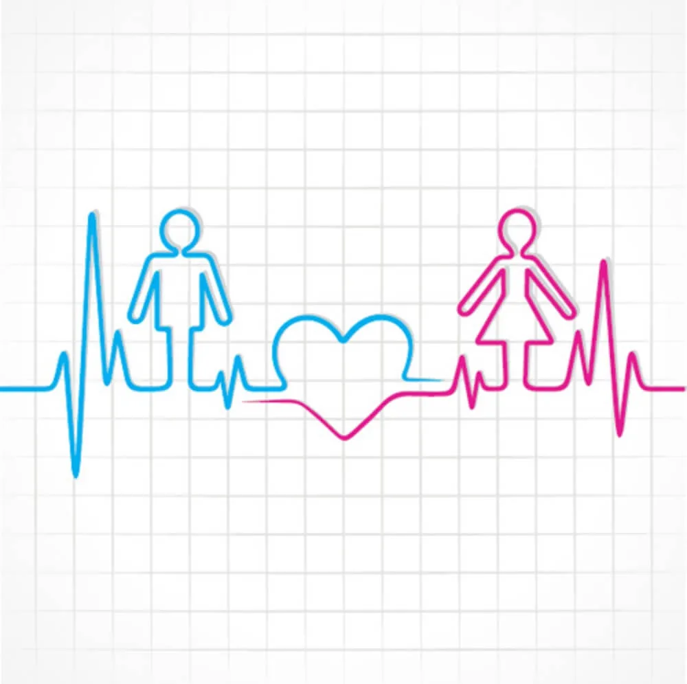 male female heartbeat